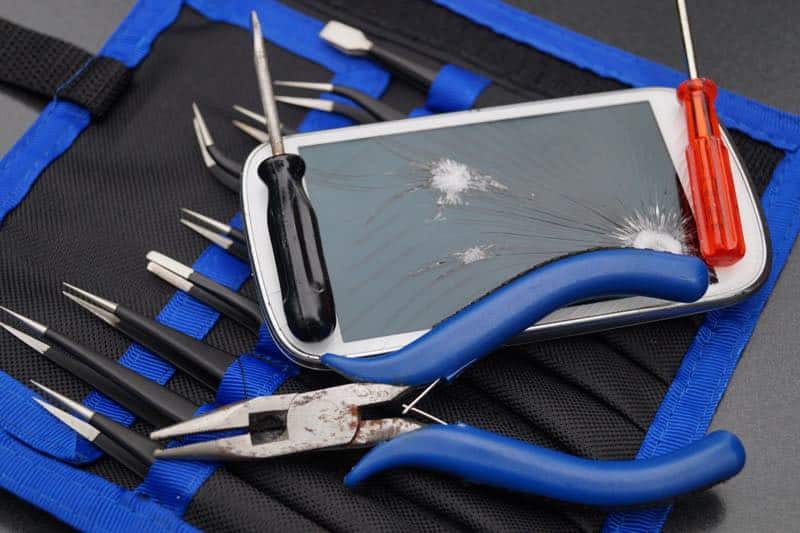 gesplittertes Handydisplay